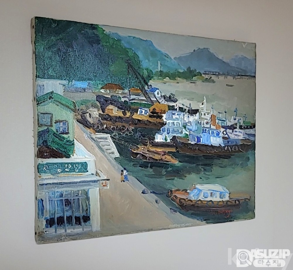 서양화,風景畵,海景,유명작가,최덕휴 (해안) 유화작품 8호