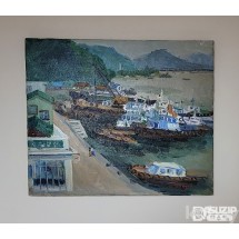 서양화,風景畵,海景,유명작가,최덕휴 (해안) 유화작품 8호