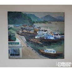 서양화,風景畵,海景,유명작가,최덕휴 (해안) 유화작품 8호