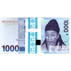2007년 다 1000원(3차)권 100장 관봉 다발- 준솔리드, 로테이터 노트 0000701~ / 미사용품