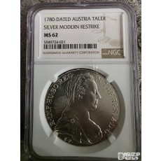 오스트리아 마리아 테레지아 은화  1780 탈러, NGC 62 실버 모던 리스트라이크등급