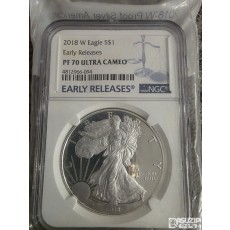 2018-W 아메리칸 실버 이글(American Silver Eagle) 프루프(Proof) 1온스 NGC 70등급