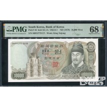 1979년에 발행된 2차 만원권 완전미사용 PMG 68고등급